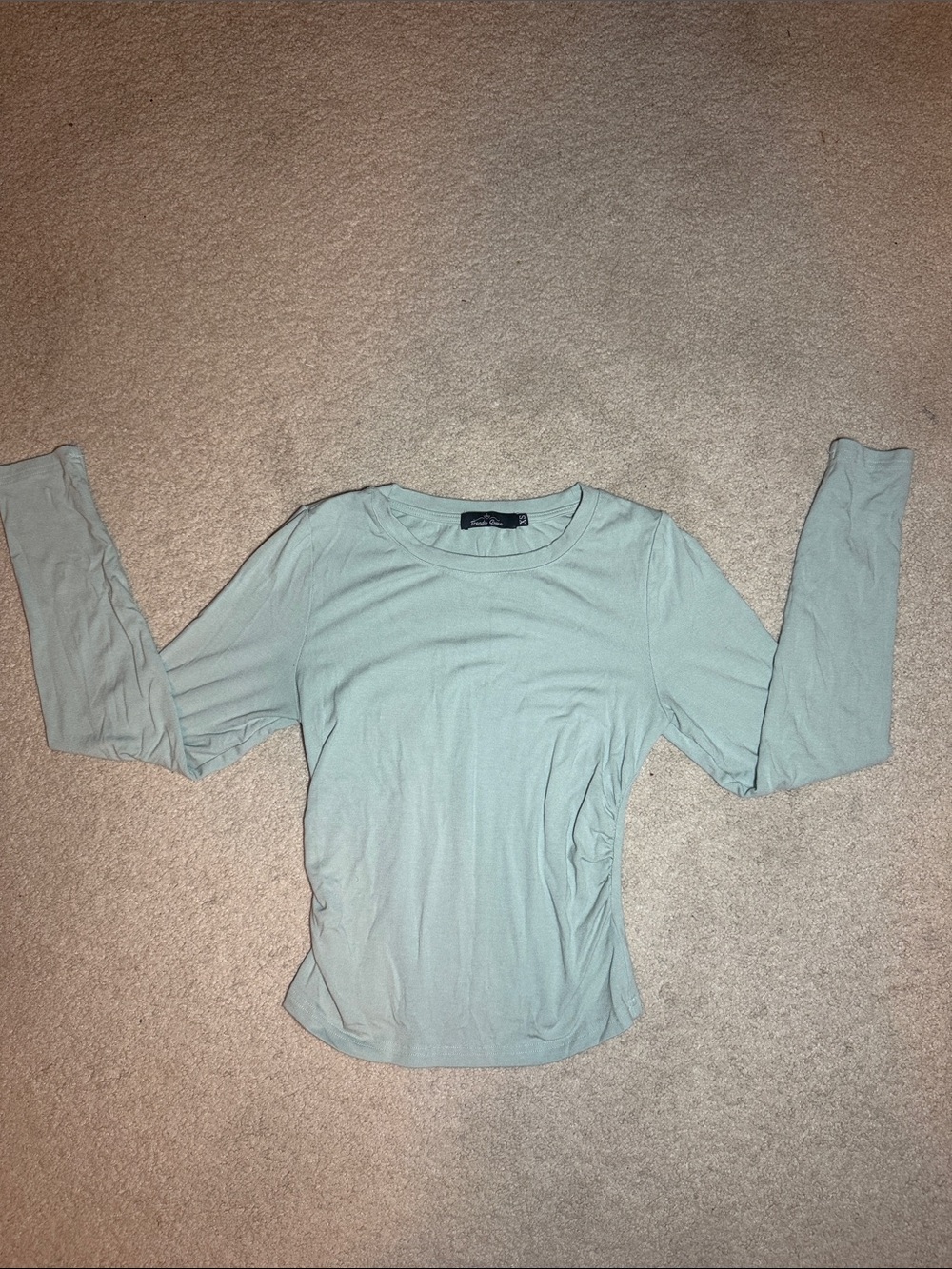 Everyday Long Sleeve Crewneck Top in Light Sage
